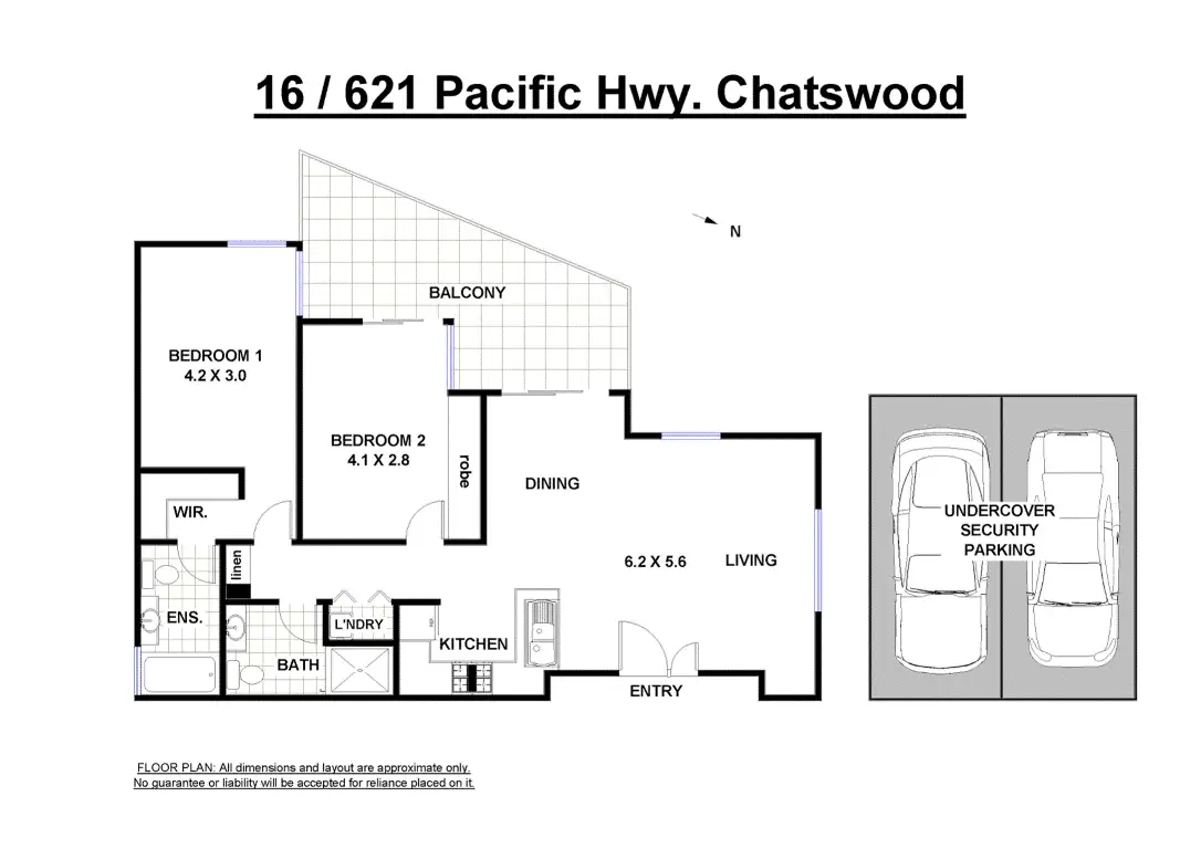 Floorplan of Homely apartment listing, 16/621 Pacific Highway, Chatswood NSW 2067