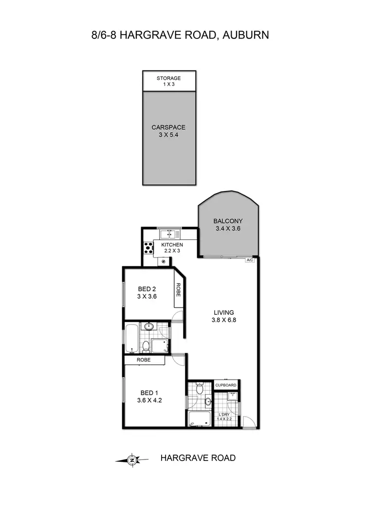 Floorplan of Homely unit listing, 8/6-8 Hargrave Road, Auburn NSW 2144