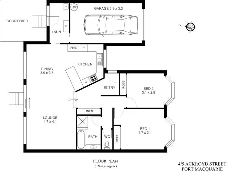 Floorplan of Homely villa listing, 4/5-7 Ackroyd Street, Port Macquarie NSW 2444