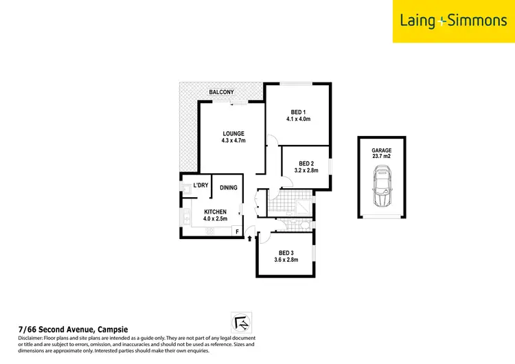 Floorplan of Homely unit listing, 7/66 Second Ave, Campsie NSW 2194
