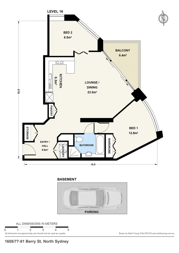 Floorplan of Homely apartment listing, 1608/77-81 Berry Street, North Sydney NSW 2060