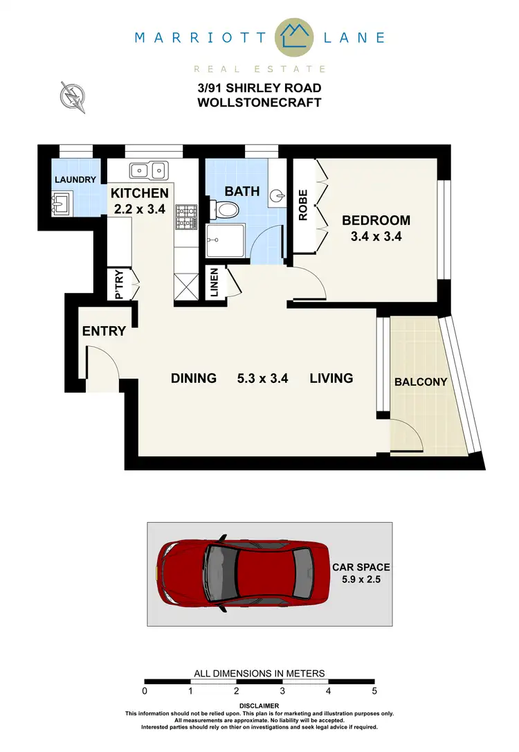 Floorplan of Homely unit listing, 3/91 Shirley Road, Wollstonecraft NSW 2065