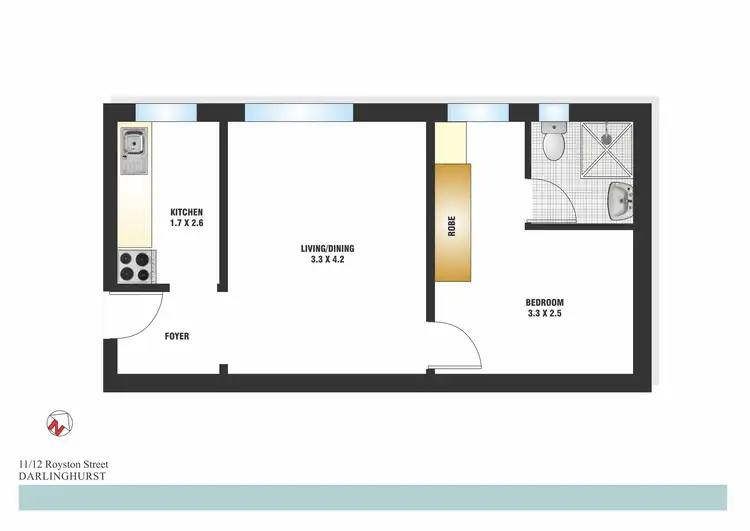 Floorplan of Homely apartment listing, 11/12 Royston Street, Darlinghurst NSW 2010