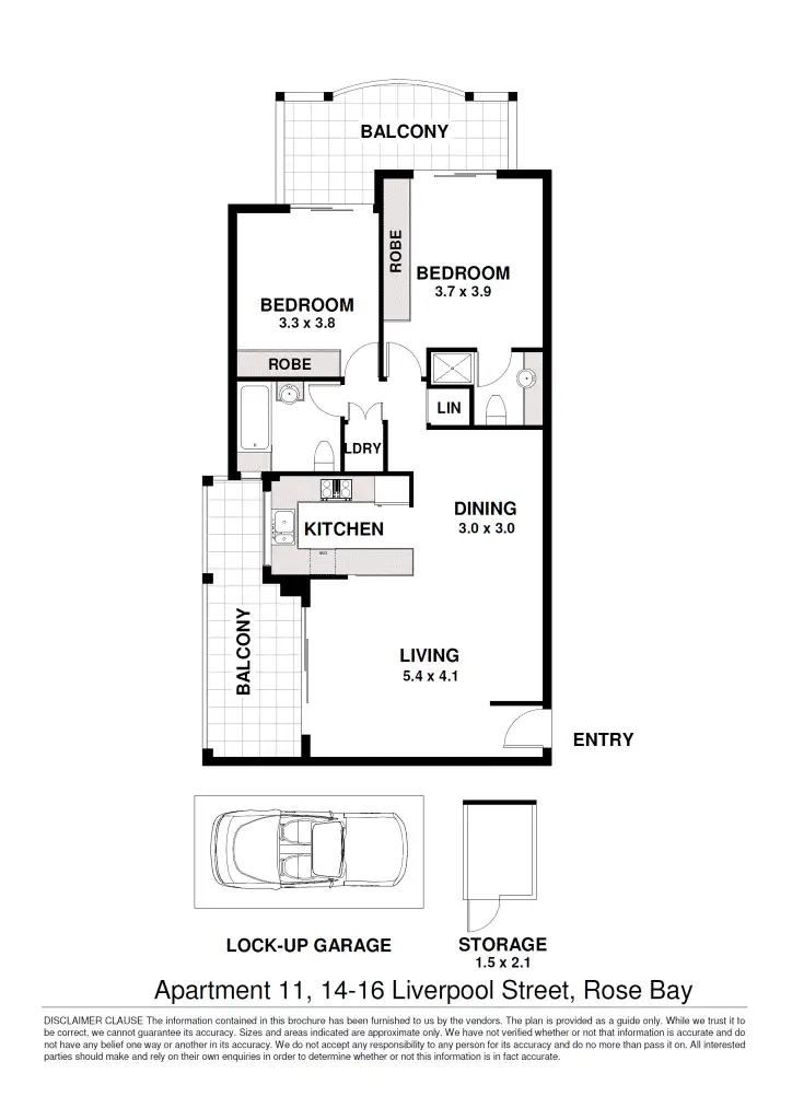 Floorplan of Homely apartment listing, 11/14-16 Liverpool Street, Rose Bay NSW 2029