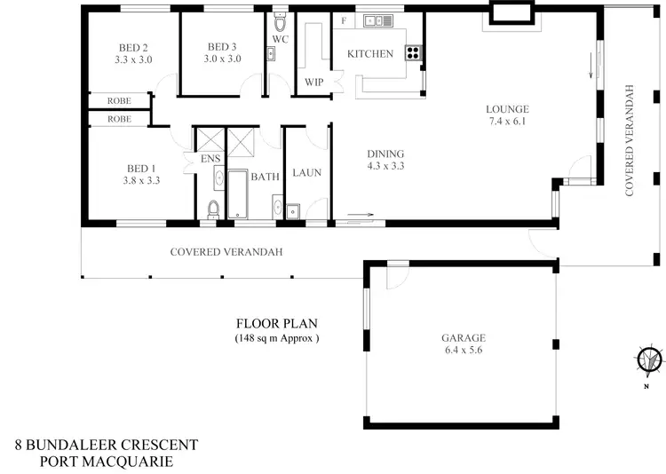 Floorplan of Homely house listing, 8 Bundaleer Crescent, Port Macquarie NSW 2444