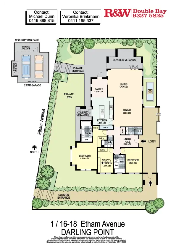 Floorplan of Homely apartment listing, 1/16-18 Etham Avenue, Darling Point NSW 2027