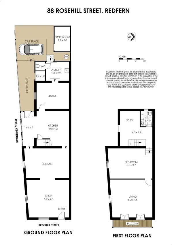 Floorplan of Homely terrace listing, 88 Rosehill Street, Redfern NSW 2016