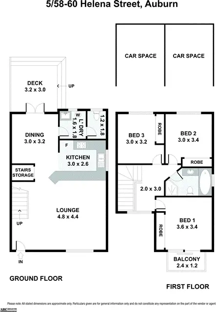 Floorplan of Homely townhouse listing, 5/58-60 Helena Street, Auburn NSW 2144
