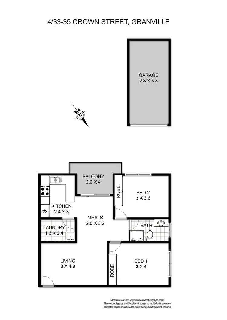 Floorplan of Homely unit listing, 4/33-35 Crown Street, Granville NSW 2142