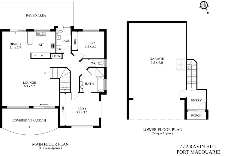 Floorplan of Homely villa listing, 2/2 Raven Hill, Port Macquarie NSW 2444