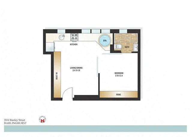 Floorplan of Homely apartment listing, 38/6 Stanley Street, Darlinghurst NSW 2010