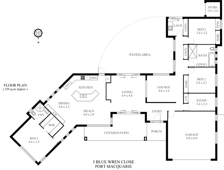 Floorplan of Homely house listing, 3 Blue Wren Close, Port Macquarie NSW 2444