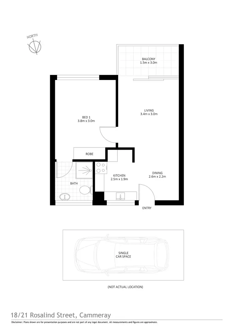 Floorplan of Homely apartment listing, 18/21 Rosalind St, Cammeray NSW 2062