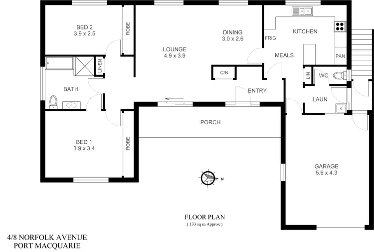 Floorplan of Homely villa listing, 4/8 Norfolk Avenue, Port Macquarie NSW 2444