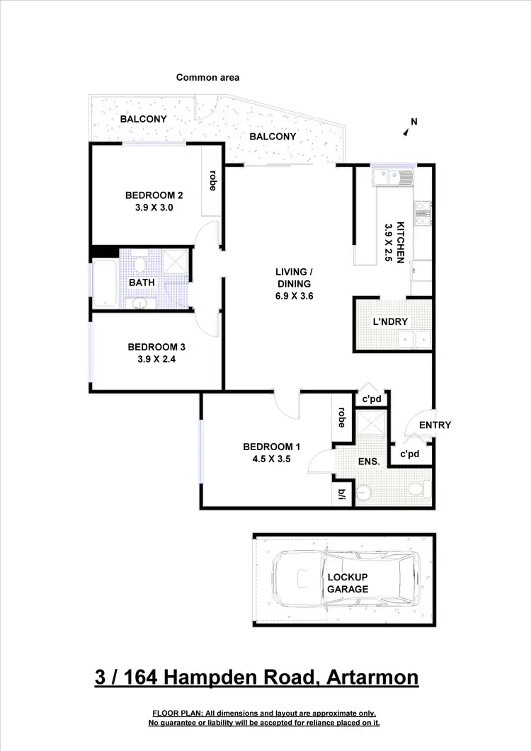 Floorplan of Homely apartment listing, 3/164 Hampden Road, Artarmon NSW 2064