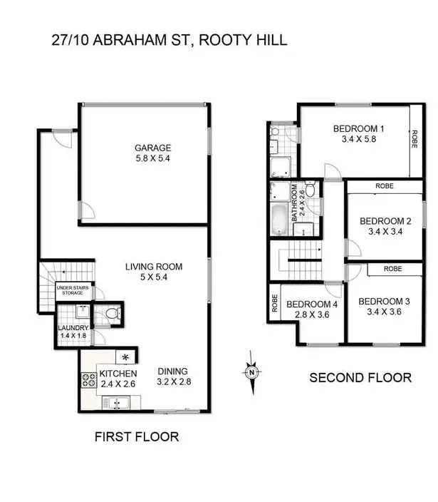 Floorplan of Homely townhouse listing, 27/10 Abraham street, Rooty Hill NSW 2766