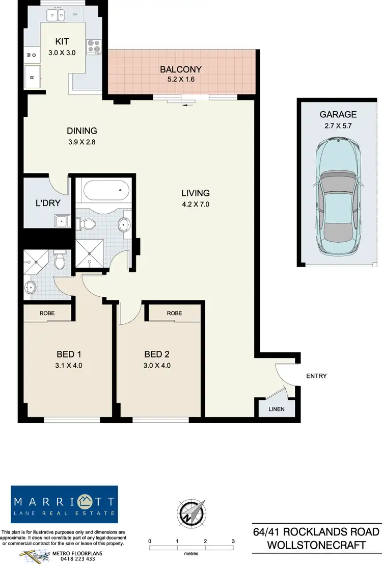 Floorplan of Homely unit listing, 64/41 Rocklands Road, Wollstonecraft NSW 2065