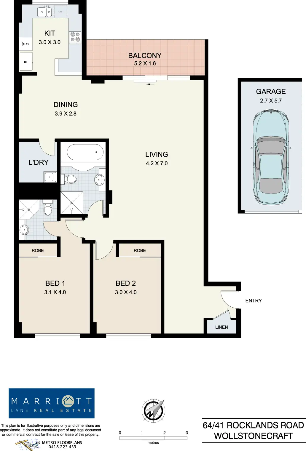 Floorplan of Homely unit listing, 64/41 Rocklands Road, Wollstonecraft NSW 2065