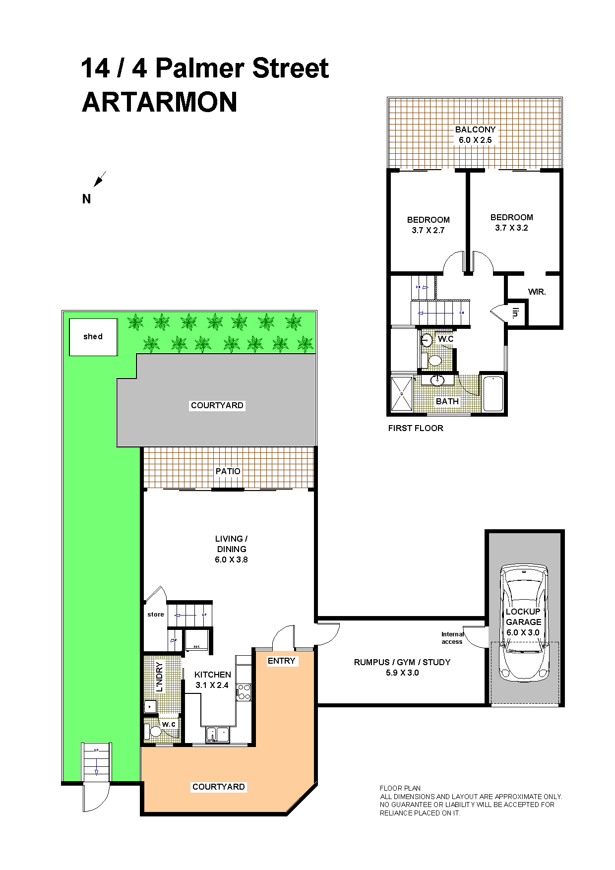 Floorplan of Homely townhouse listing, 14/4 Palmer Street, Artarmon NSW 2064