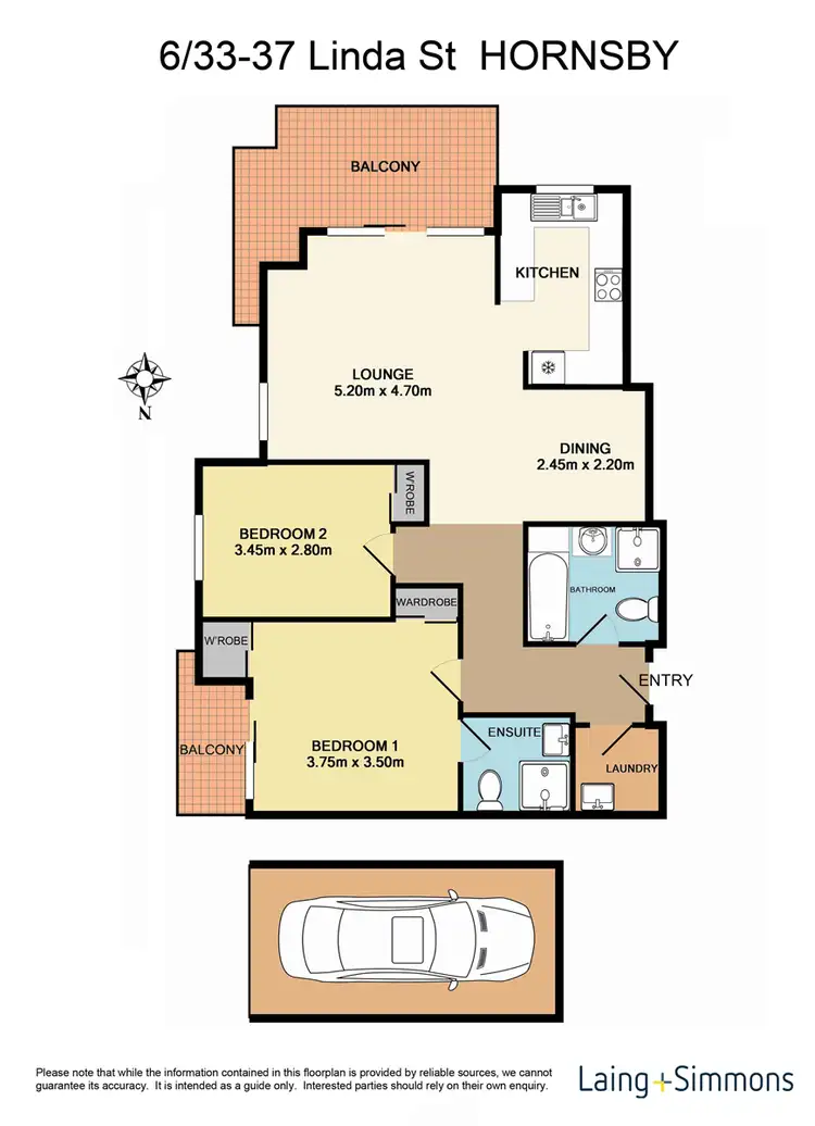 Floorplan of Homely unit listing, 6/33 Linda Street, Hornsby NSW 2077