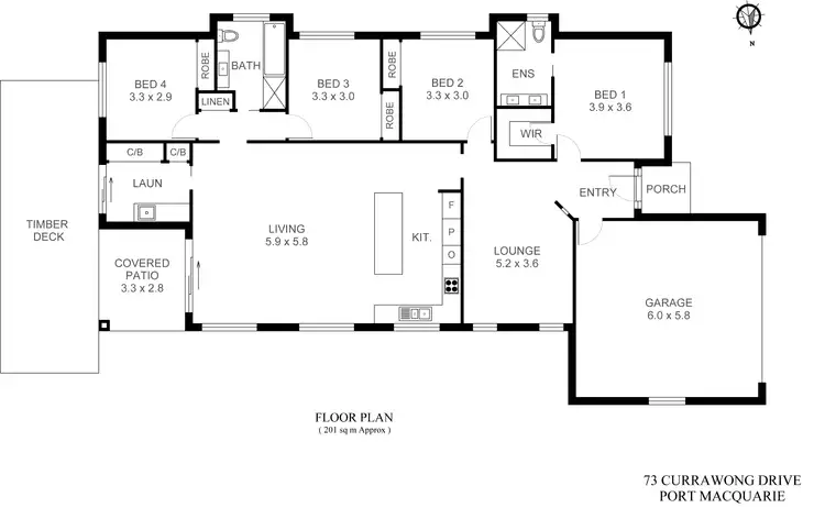 Floorplan of Homely house listing, 73 Currawong Drive, Port Macquarie NSW 2444