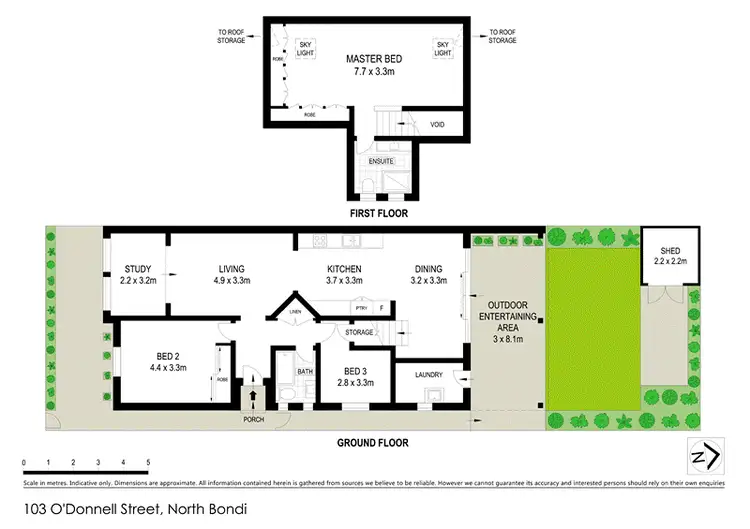 Floorplan of Homely semi-detached listing, 103 O'Donnell Street, North Bondi NSW 2026