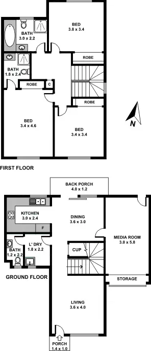 Floorplan of Homely townhouse listing, 5/47 Knox Road, Doonside NSW 2767