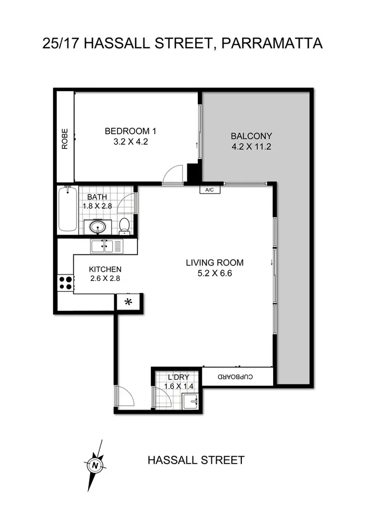 Floorplan of Homely apartment listing, 25/17-19 Hassall Street, Parramatta NSW 2150