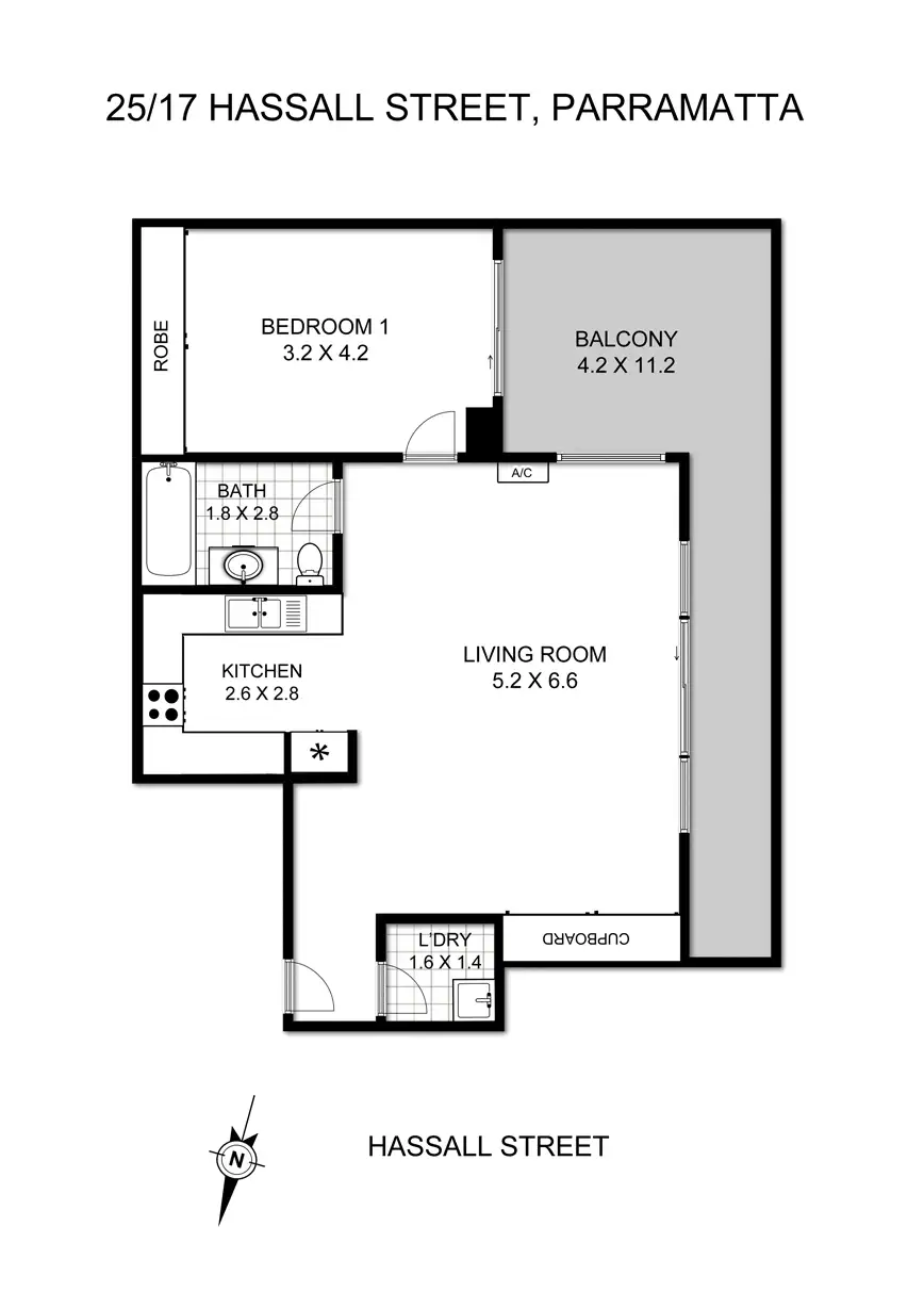 Floorplan of Homely apartment listing, 25/17-19 Hassall Street, Parramatta NSW 2150