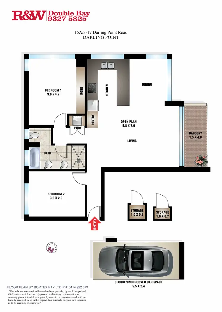 Floorplan of Homely apartment listing, 15A/3-17 Darling Point Road, Darling Point NSW 2027