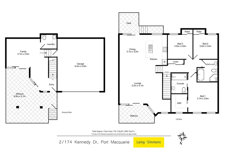 Floorplan of Homely townhouse listing, 2/174 Kennedy Drive, Port Macquarie NSW 2444