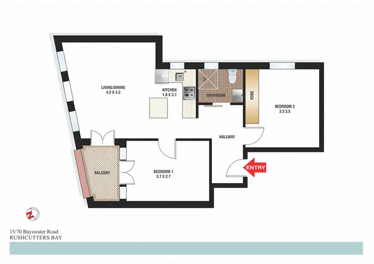 Floorplan of Homely apartment listing, 15/70 Bayswater Road, Rushcutters Bay NSW 2011