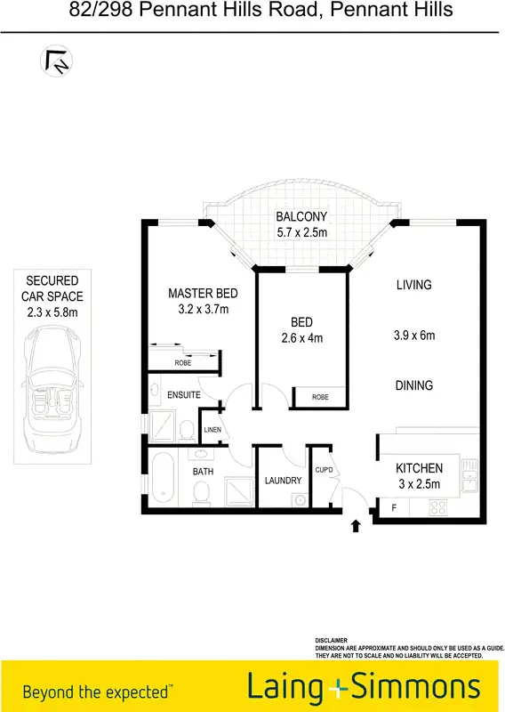 Floorplan of Homely apartment listing, 82/298-312 Pennant Hills Road, Pennant Hills NSW 2120