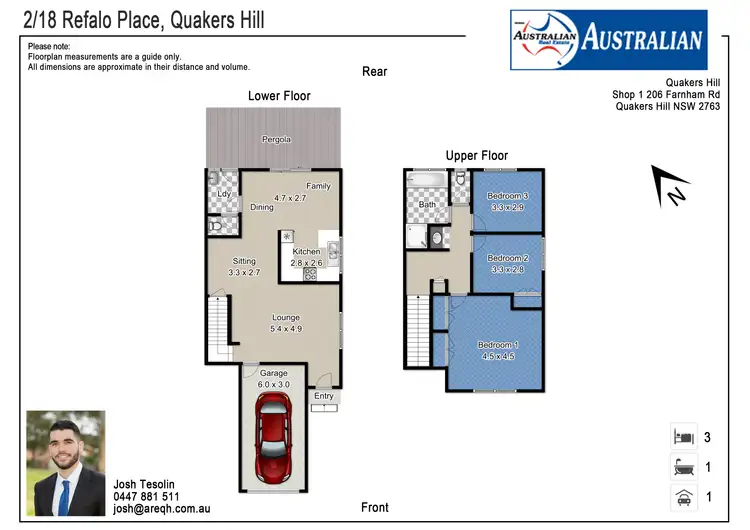 Floorplan of Homely semi-detached listing, 2/18 Refalo Place, Quakers Hill NSW 2763