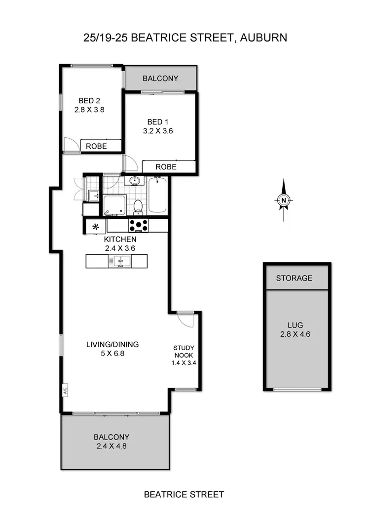 Floorplan of Homely unit listing, 25/19-25 Beatrice Street, Auburn NSW 2144