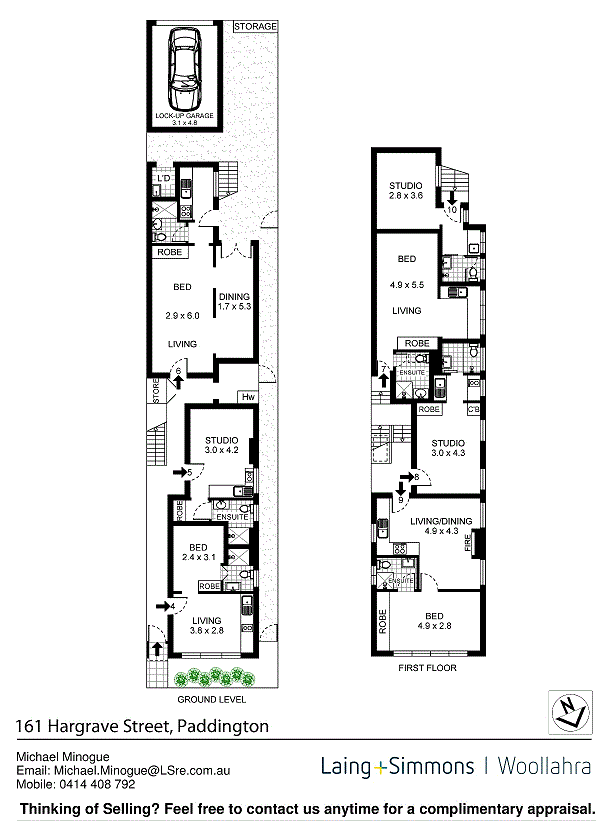 Floorplan of Homely terrace listing, 161 Hargrave Street, Paddington NSW 2021