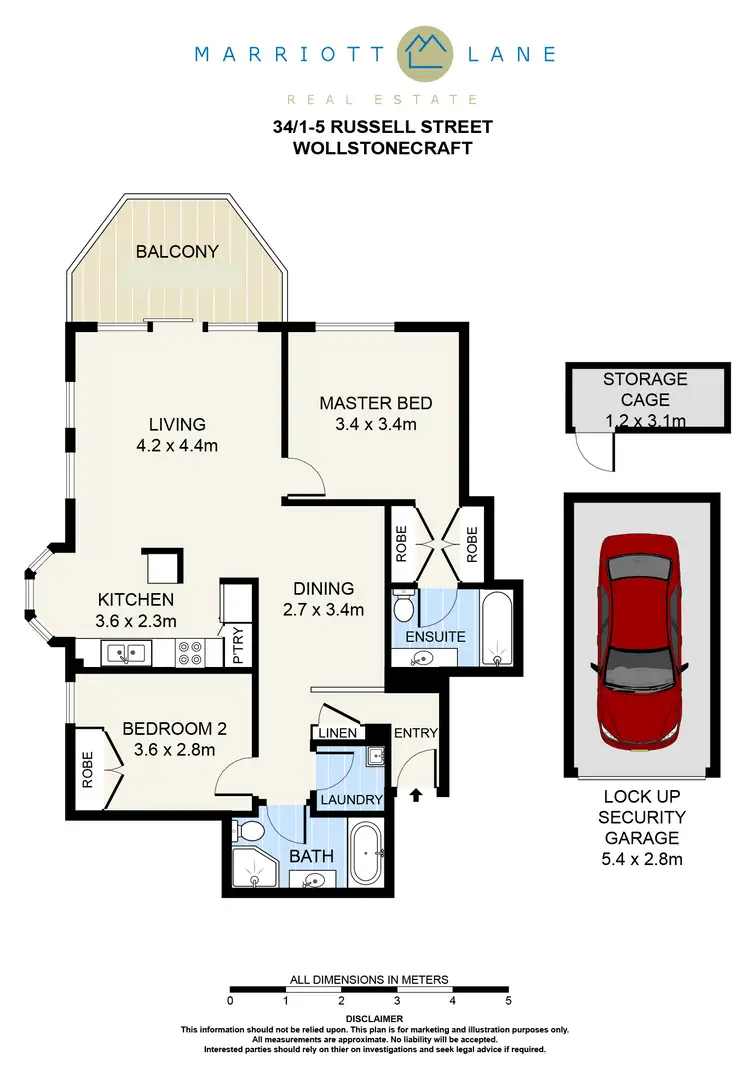 Floorplan of Homely unit listing, 34/1-5 Russell Street, Wollstonecraft NSW 2065