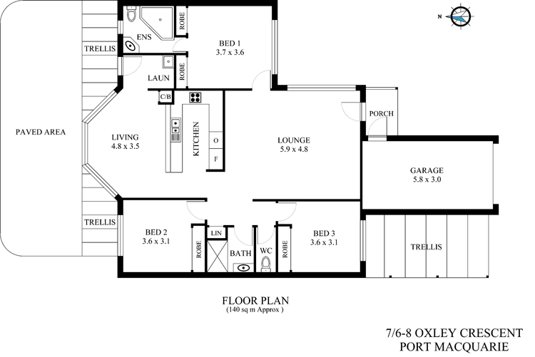 Floorplan of Homely villa listing, 7/6-8 Oxley Crescent, Port Macquarie NSW 2444