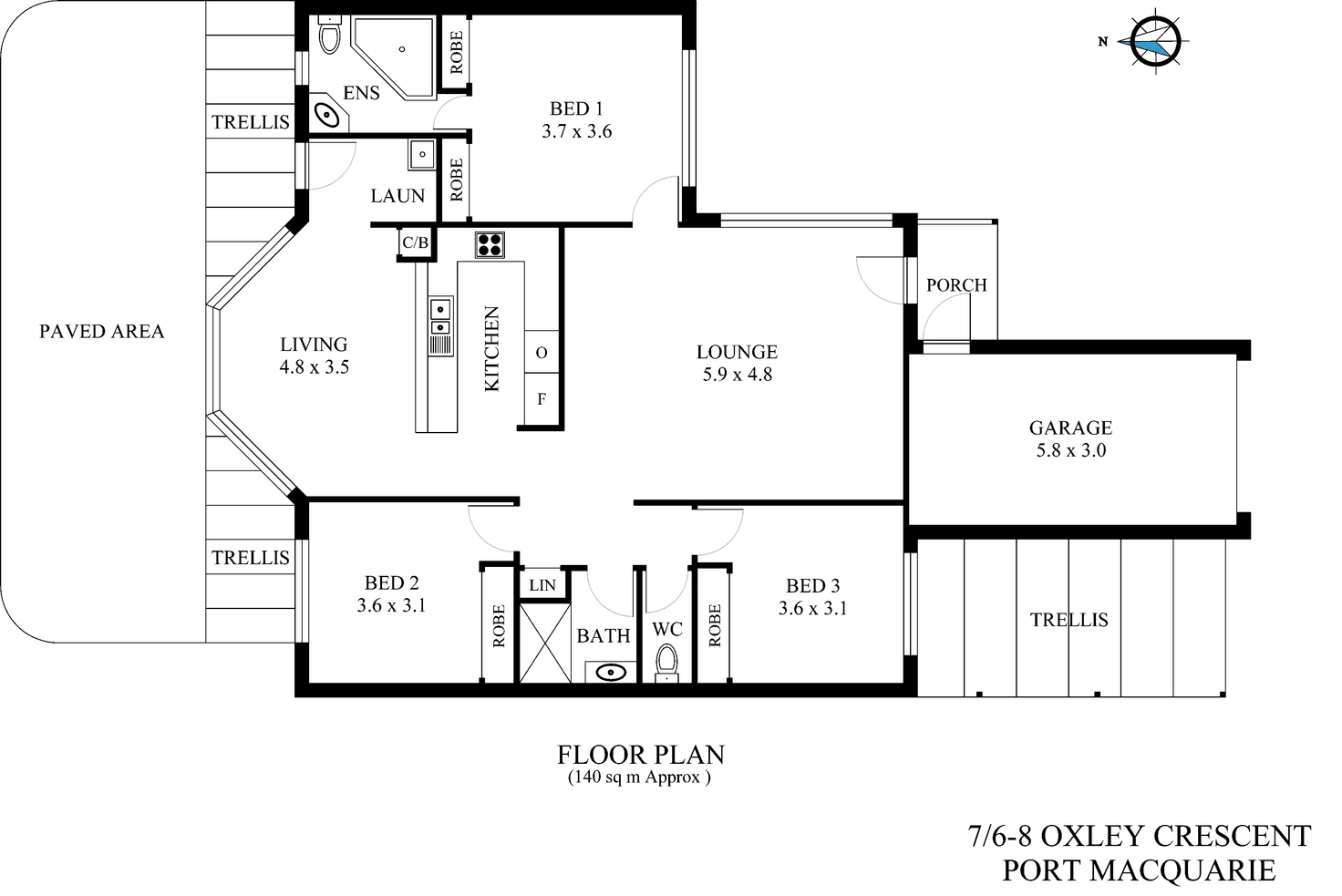 Floorplan of Homely villa listing, 7/6-8 Oxley Crescent, Port Macquarie NSW 2444