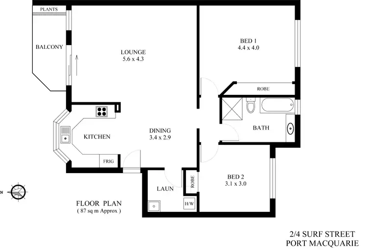 Floorplan of Homely house listing, 2/4 Surf Street, Port Macquarie NSW 2444