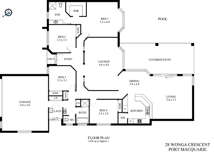 Floorplan of Homely house listing, 28 Wonga Crescent, Port Macquarie NSW 2444