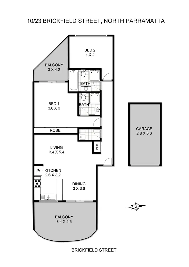 Floorplan of Homely apartment listing, 10/23 Brickfield Street, North Parramatta NSW 2151