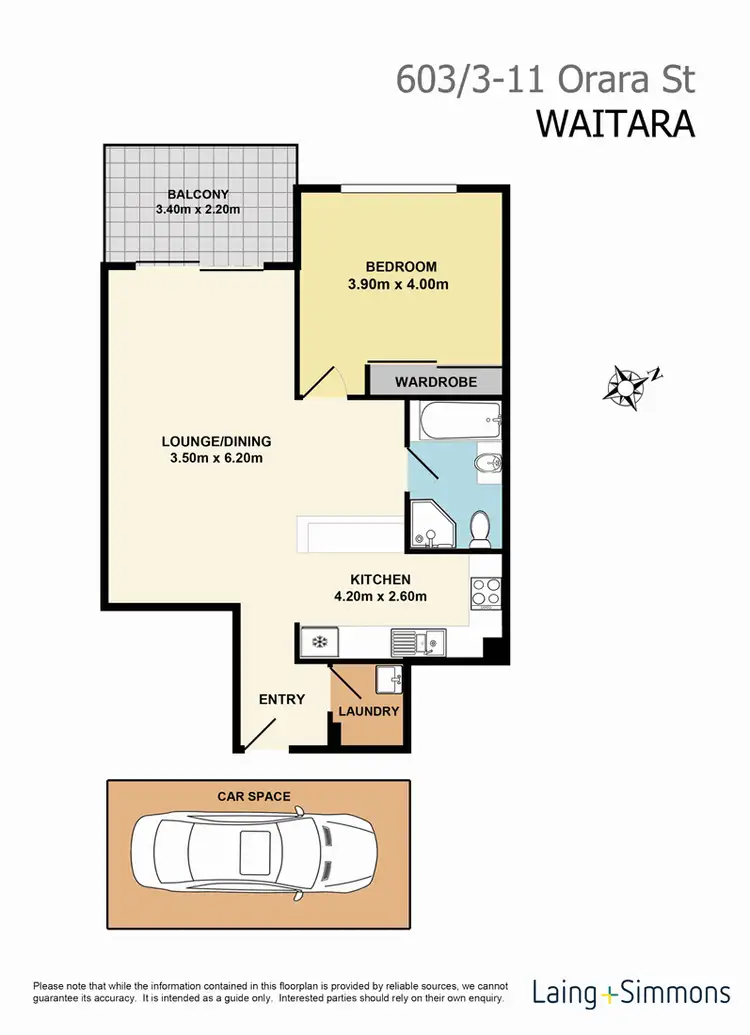 Floorplan of Homely unit listing, 603/3-11 Orara Street, Waitara NSW 2077