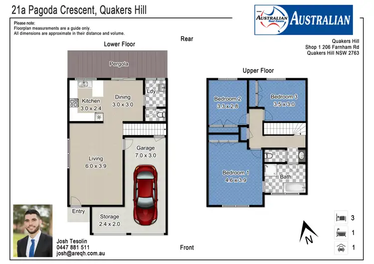 Floorplan of Homely semi-detached listing, 21a Pagoda Crescent, Quakers Hill NSW 2763