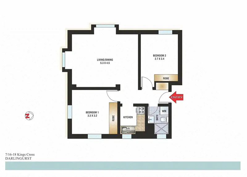 Floorplan of Homely apartment listing, 7/16-18 Kings Cross Road, Potts Point NSW 2011