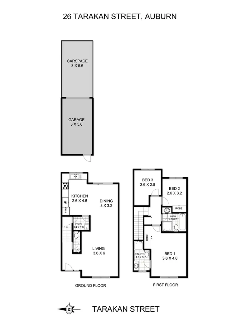Floorplan of Homely townhouse listing, 26 Tarakan Street, Auburn NSW 2144