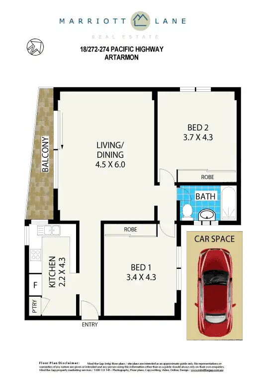 Floorplan of Homely unit listing, 18/272-274 Pacific Highway, Artarmon NSW 2064