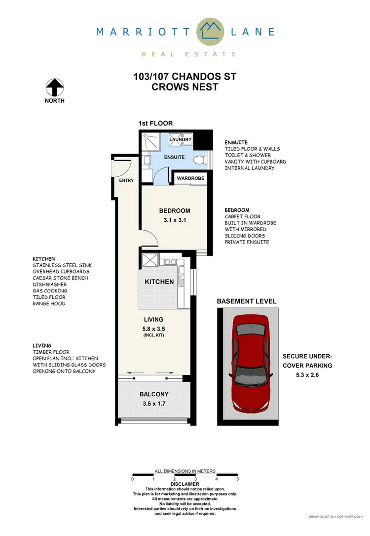 Floorplan of Homely apartment listing, 103/107 Chandos Street, Crows Nest NSW 2065