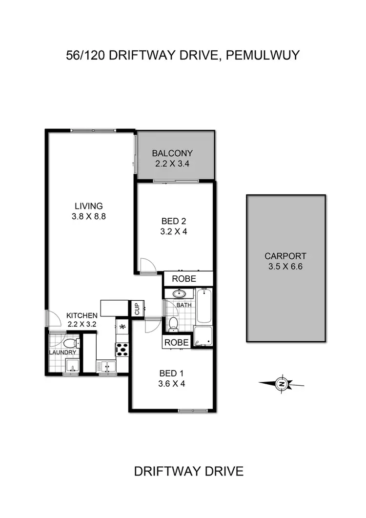 Floorplan of Homely apartment listing, 56/120 Driftway Drive, Pemulwuy NSW 2145