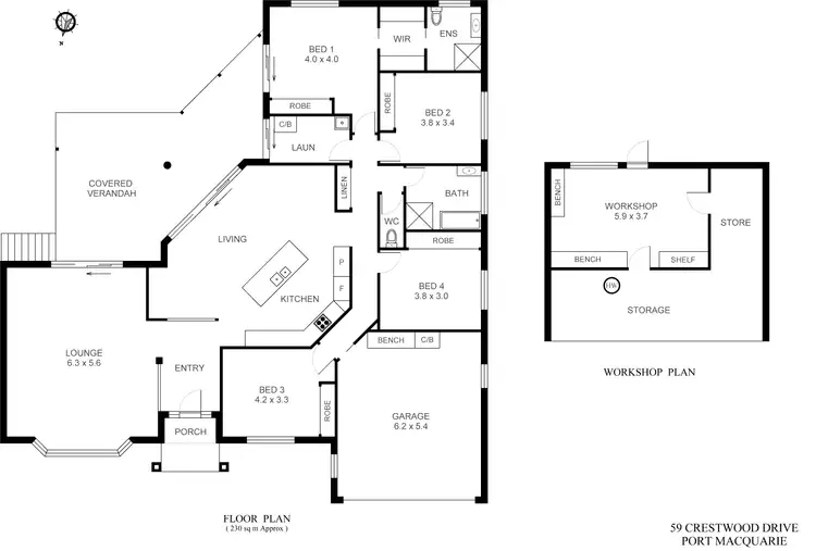 Floorplan of Homely house listing, 59 Crestwood Drive, Port Macquarie NSW 2444